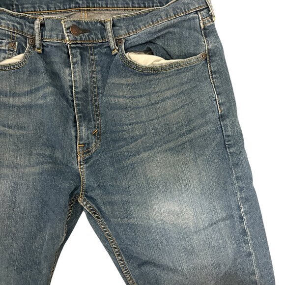 Levis 505 Straight Leg Zip Fly Mens Blue Jeans Size 36x 32 Red Tag - Picture 4 of 7